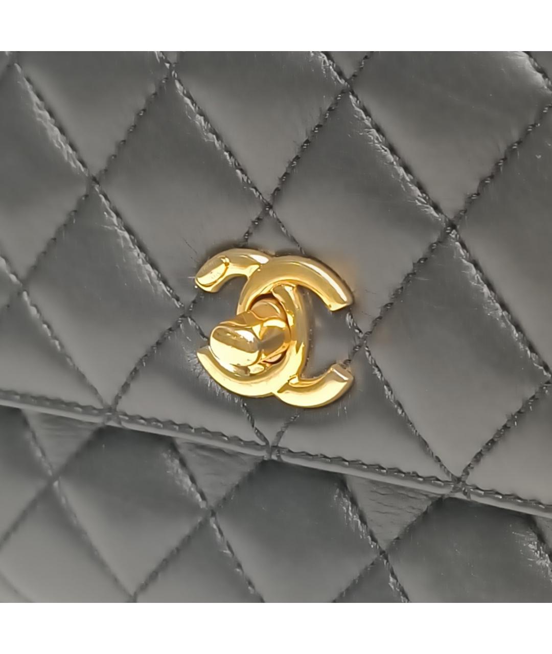 CHANEL Черная кожаная сумка через плечо, фото 7