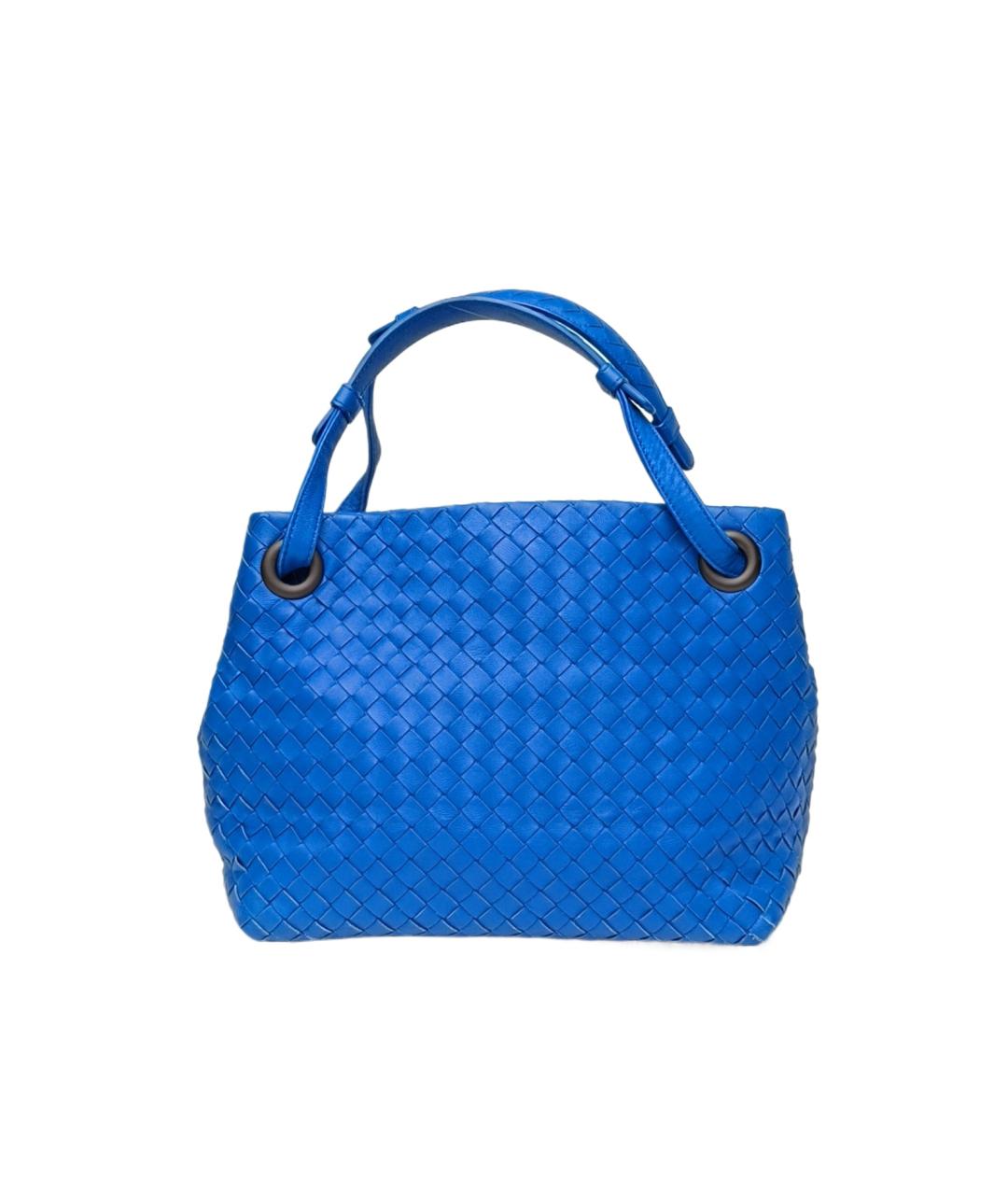 BOTTEGA VENETA Синяя кожаная сумка через плечо, фото 10