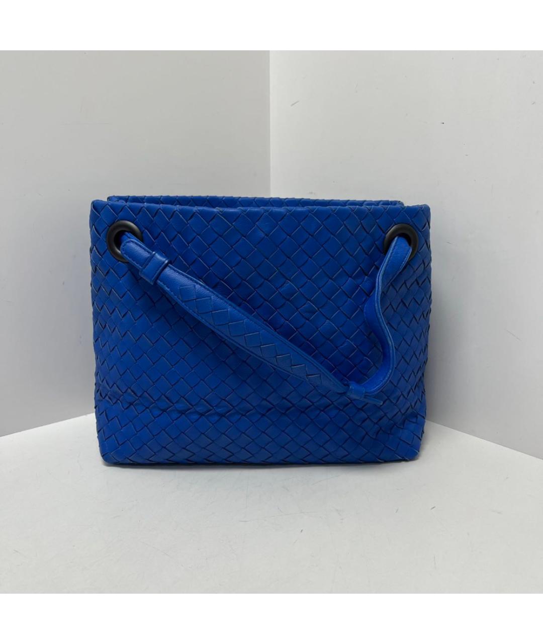 BOTTEGA VENETA Синяя кожаная сумка через плечо, фото 9