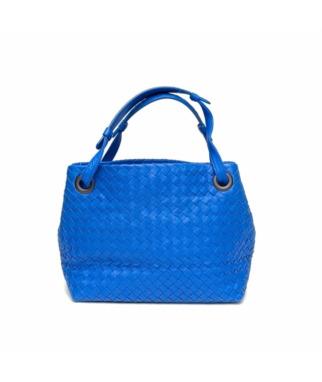 BOTTEGA VENETA Синяя кожаная сумка через плечо, фото 4