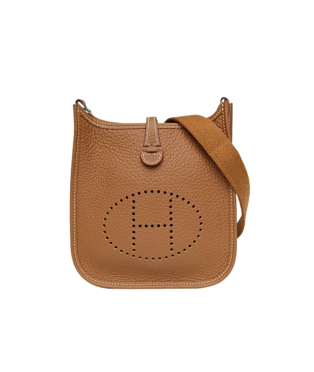 HERMES Коричневая кожаная сумка через плечо, фото 9