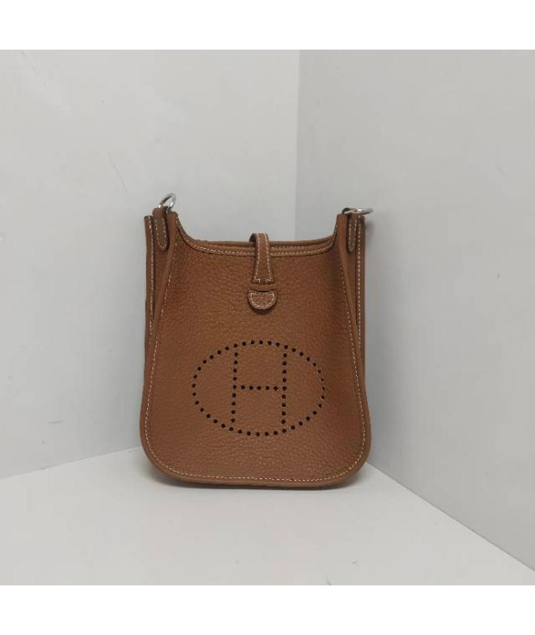 HERMES Коричневая кожаная сумка через плечо, фото 8