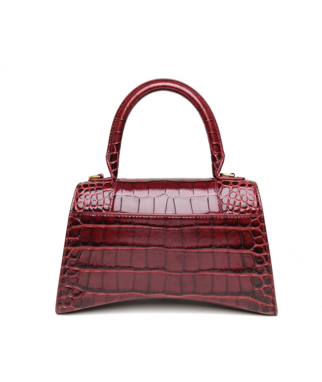 BALENCIAGA Бордовая кожаная сумка через плечо, фото 4