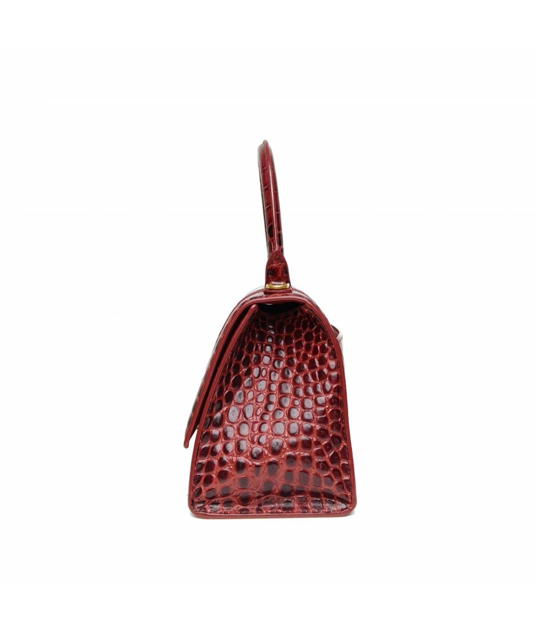 BALENCIAGA Бордовая кожаная сумка через плечо, фото 3