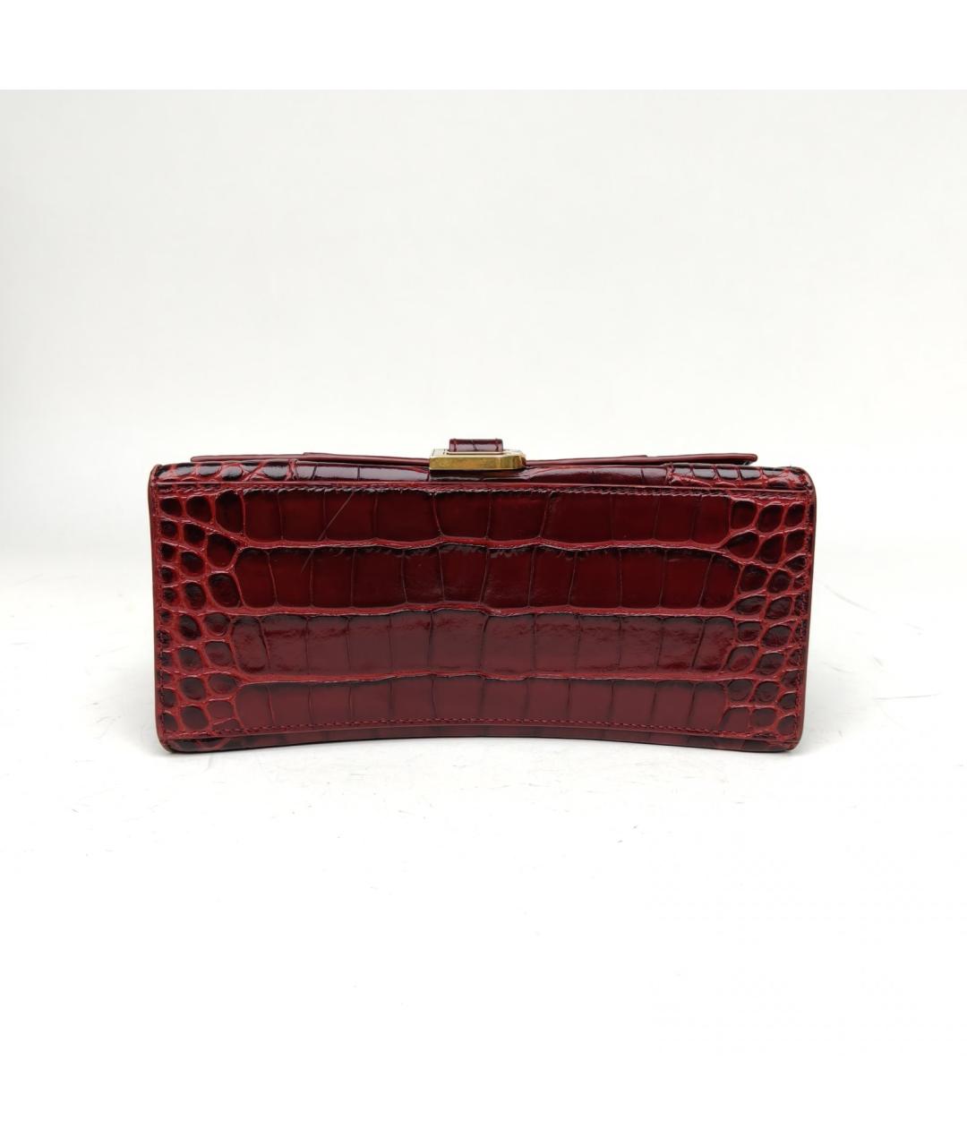 BALENCIAGA Бордовая кожаная сумка через плечо, фото 6