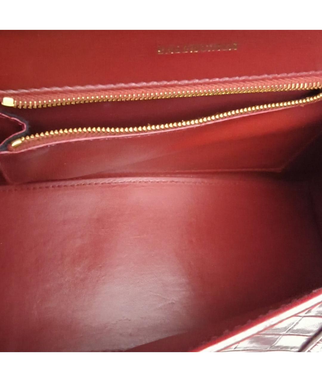 BALENCIAGA Бордовая кожаная сумка через плечо, фото 7