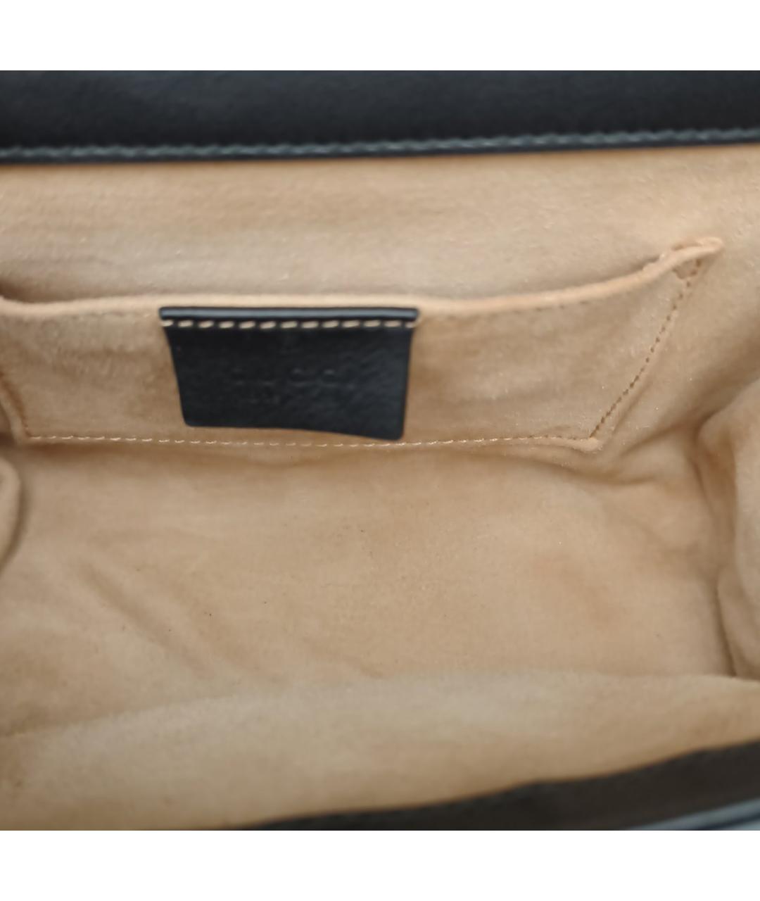 GUCCI Черная кожаная сумка через плечо, фото 7