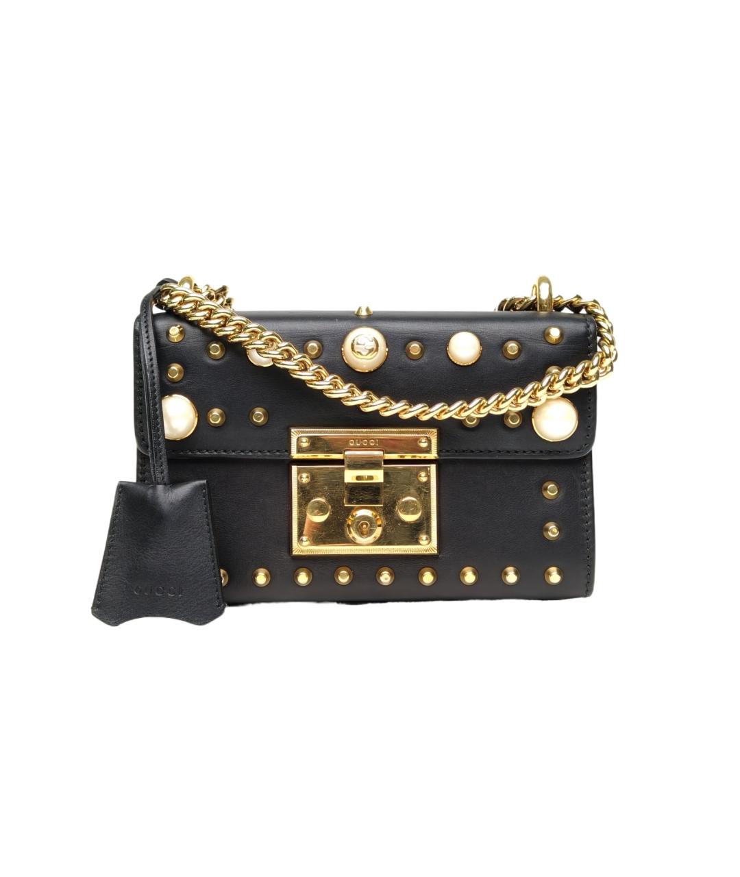 GUCCI Черная кожаная сумка через плечо, фото 10