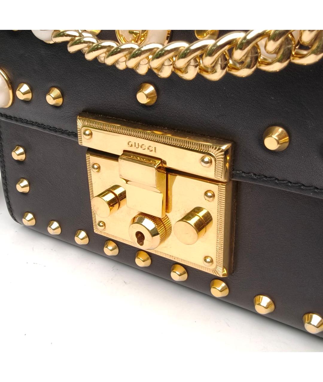 GUCCI Черная кожаная сумка через плечо, фото 8