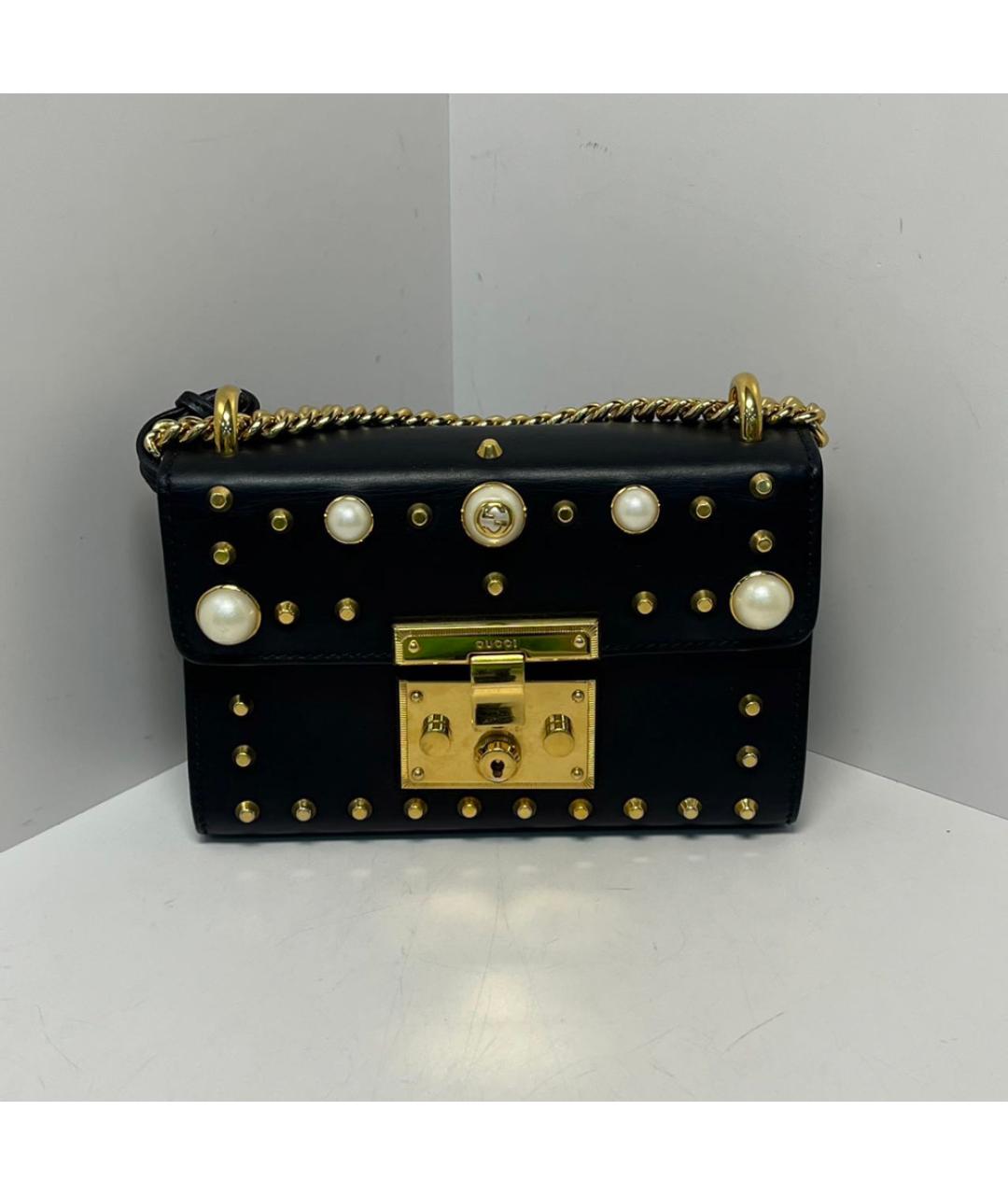 GUCCI Черная кожаная сумка через плечо, фото 9