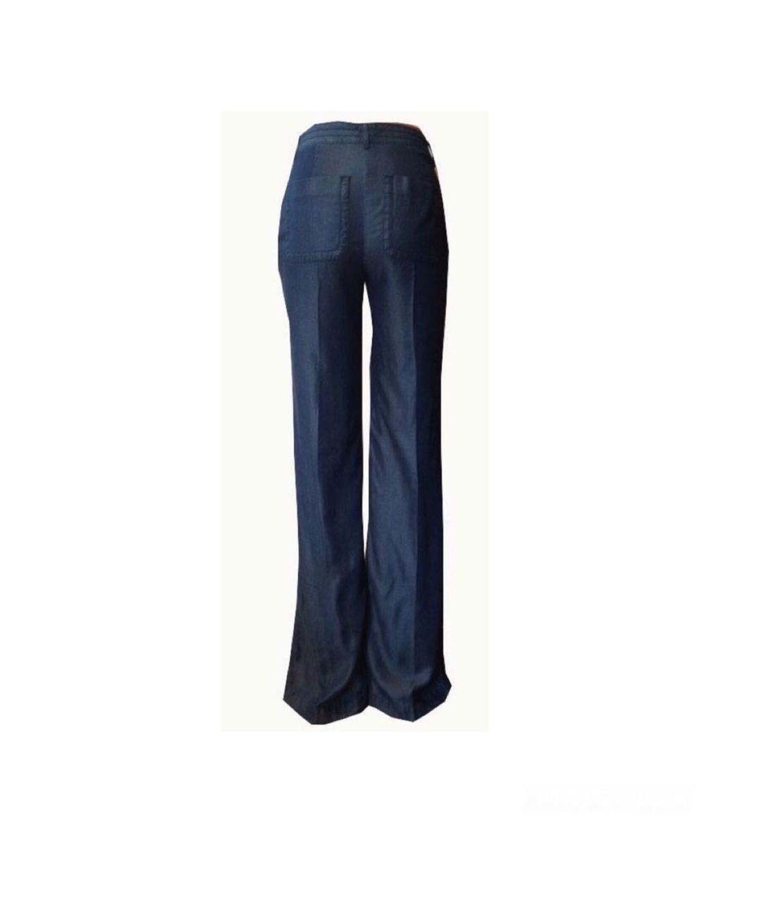 CERRUTI 1881 Синие шелковые прямые брюки, фото 2