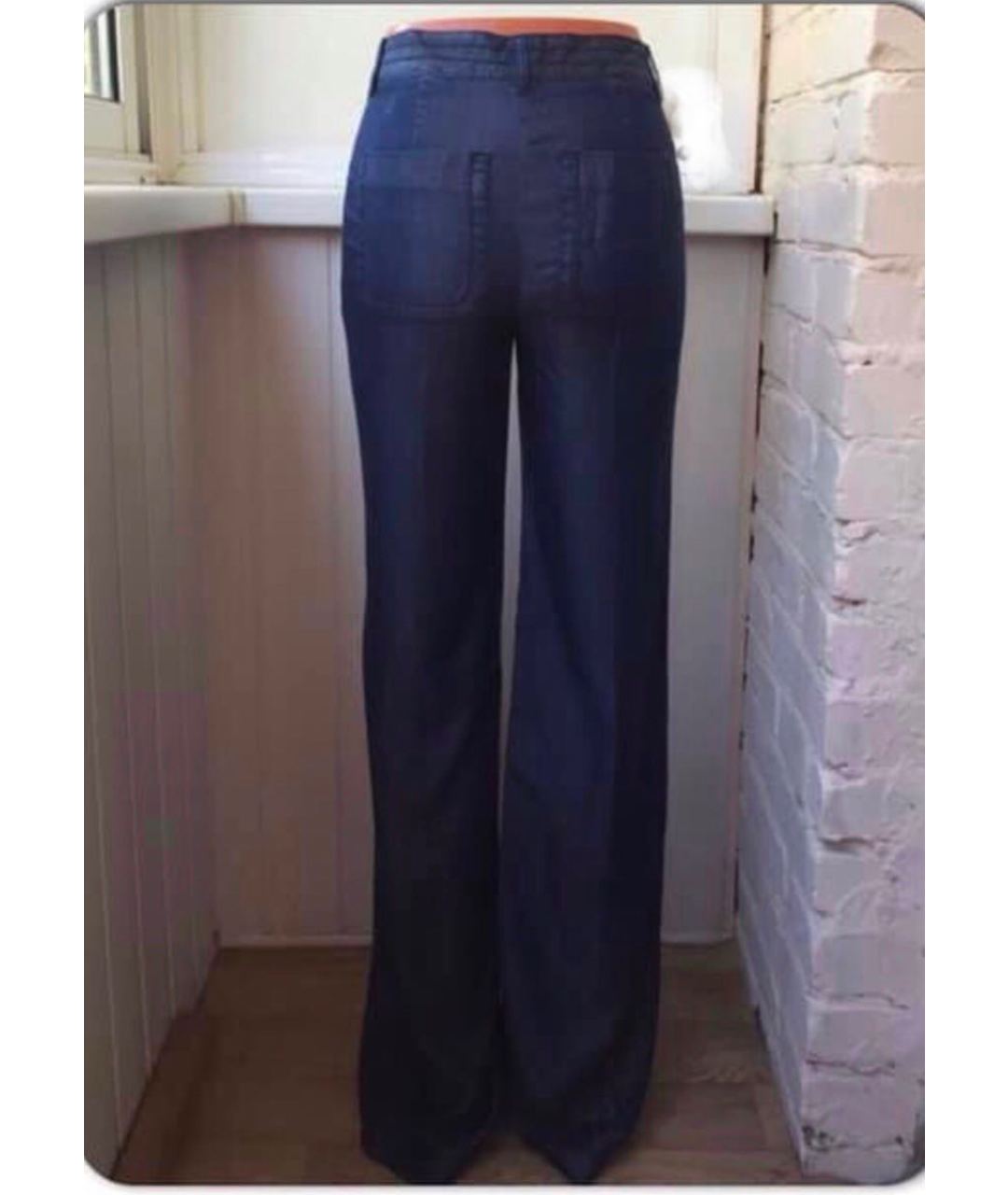 CERRUTI 1881 Синие шелковые прямые брюки, фото 6