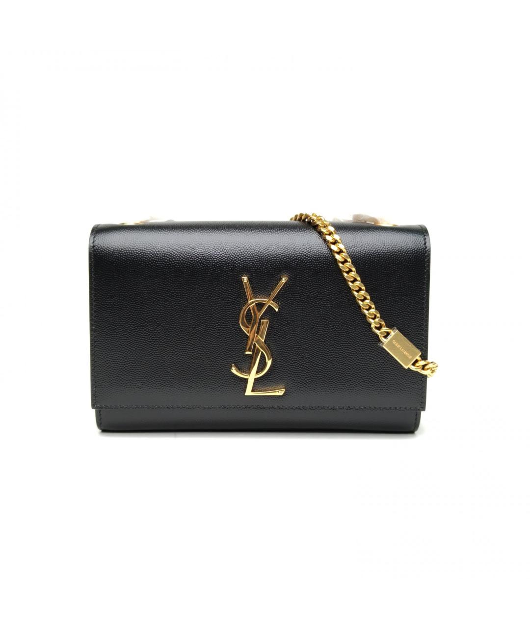 SAINT LAURENT Черная кожаная сумка через плечо, фото 2