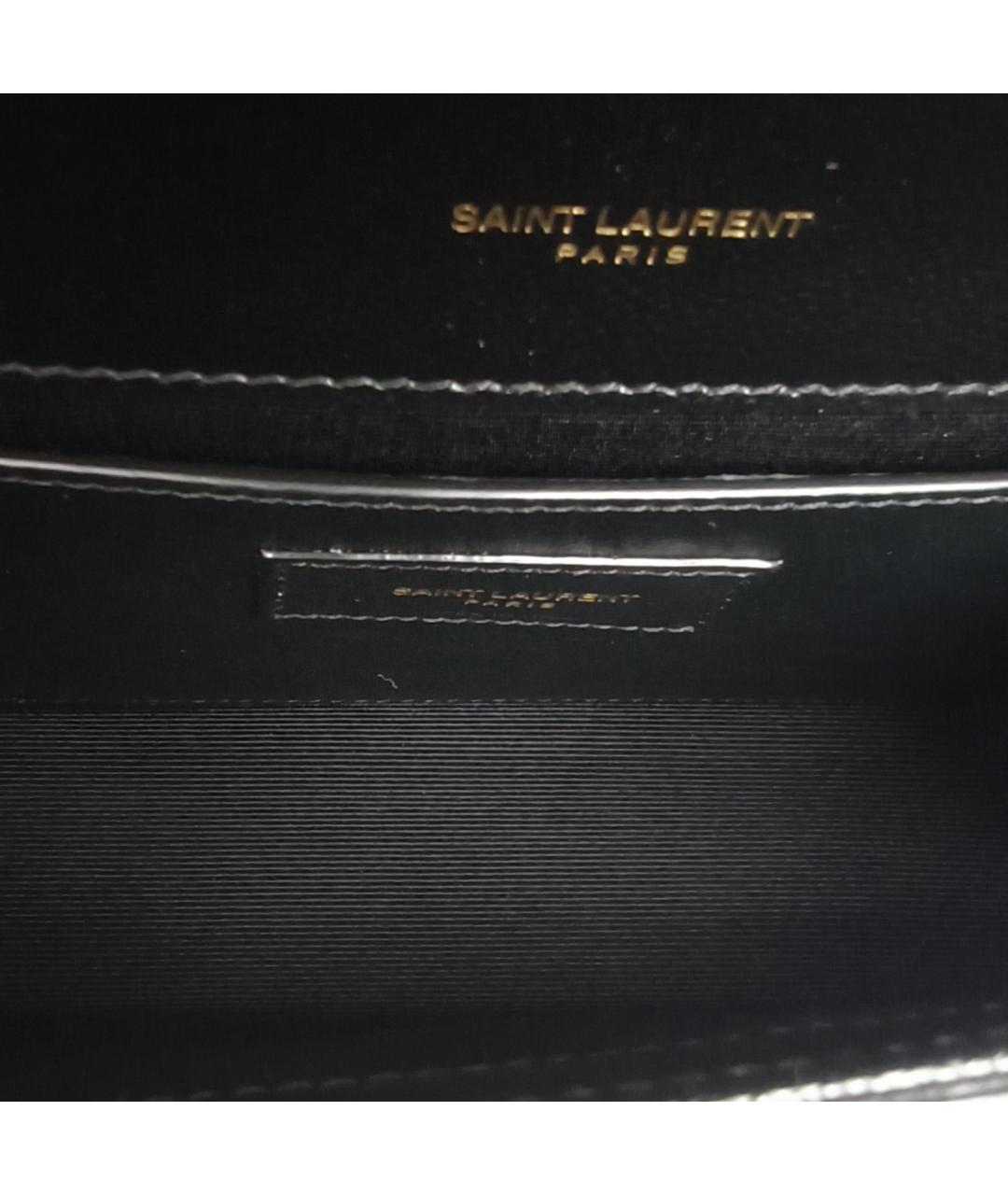 SAINT LAURENT Черная кожаная сумка через плечо, фото 8
