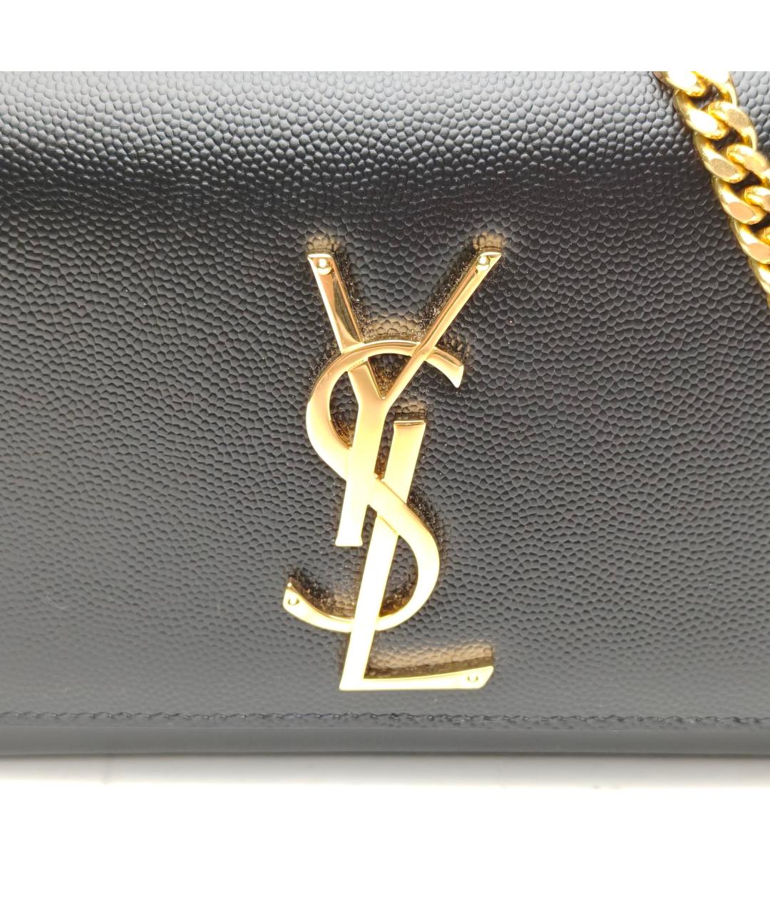 SAINT LAURENT Черная кожаная сумка через плечо, фото 7