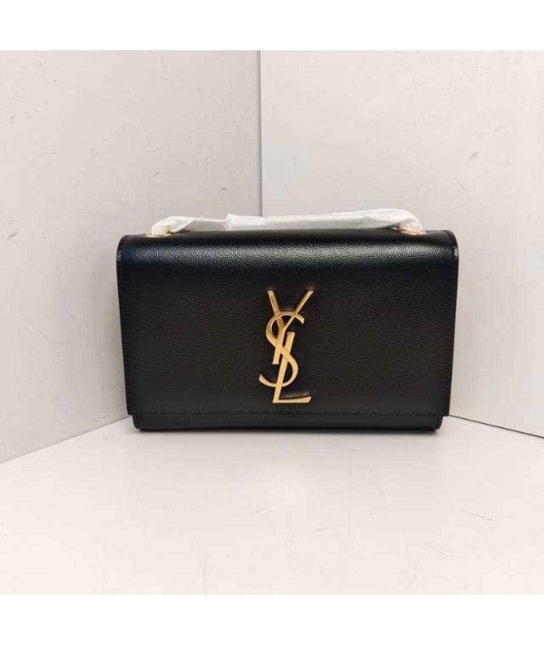 SAINT LAURENT Черная кожаная сумка через плечо, фото 9