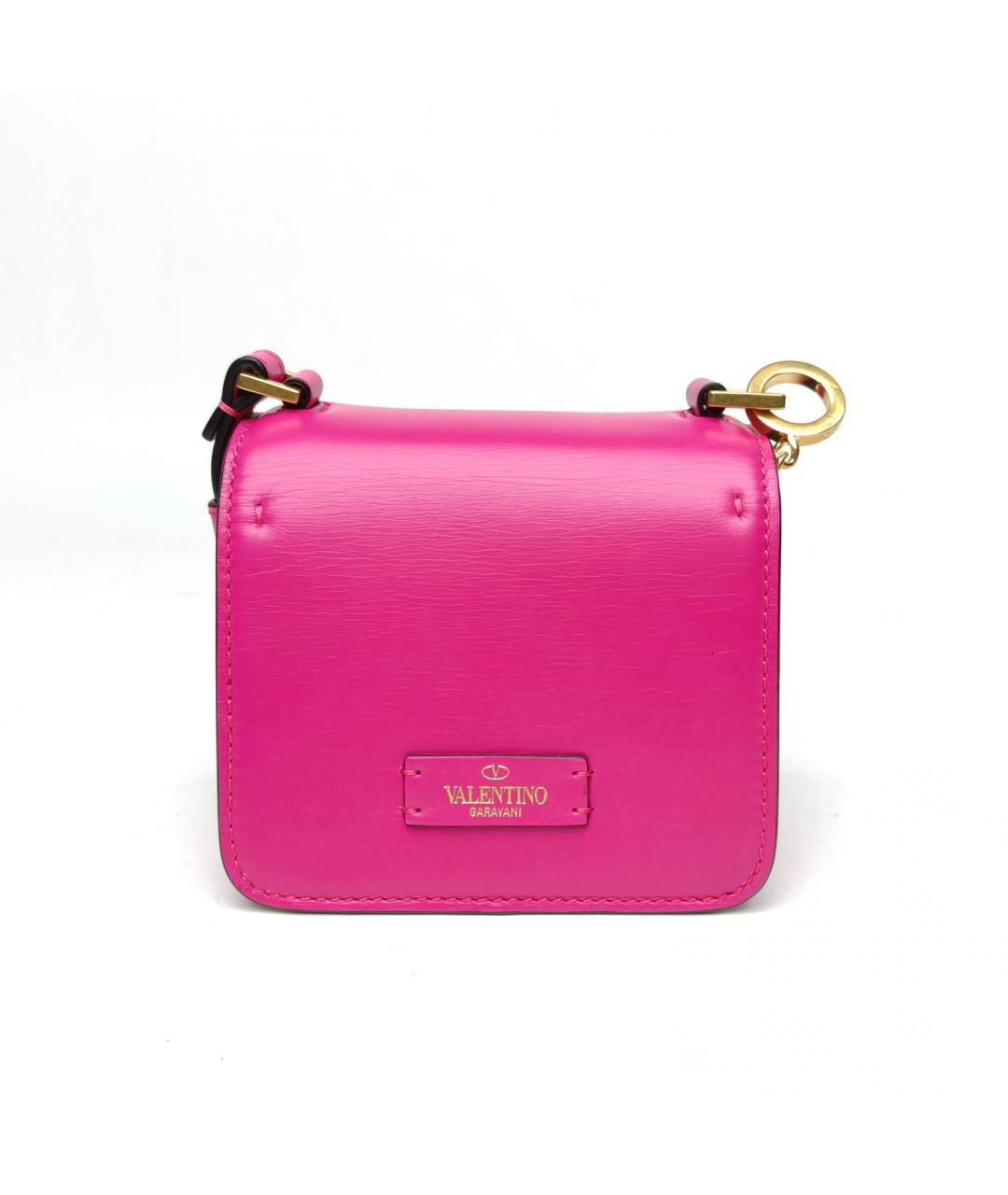 VALENTINO Розовая кожаная сумка через плечо, фото 4