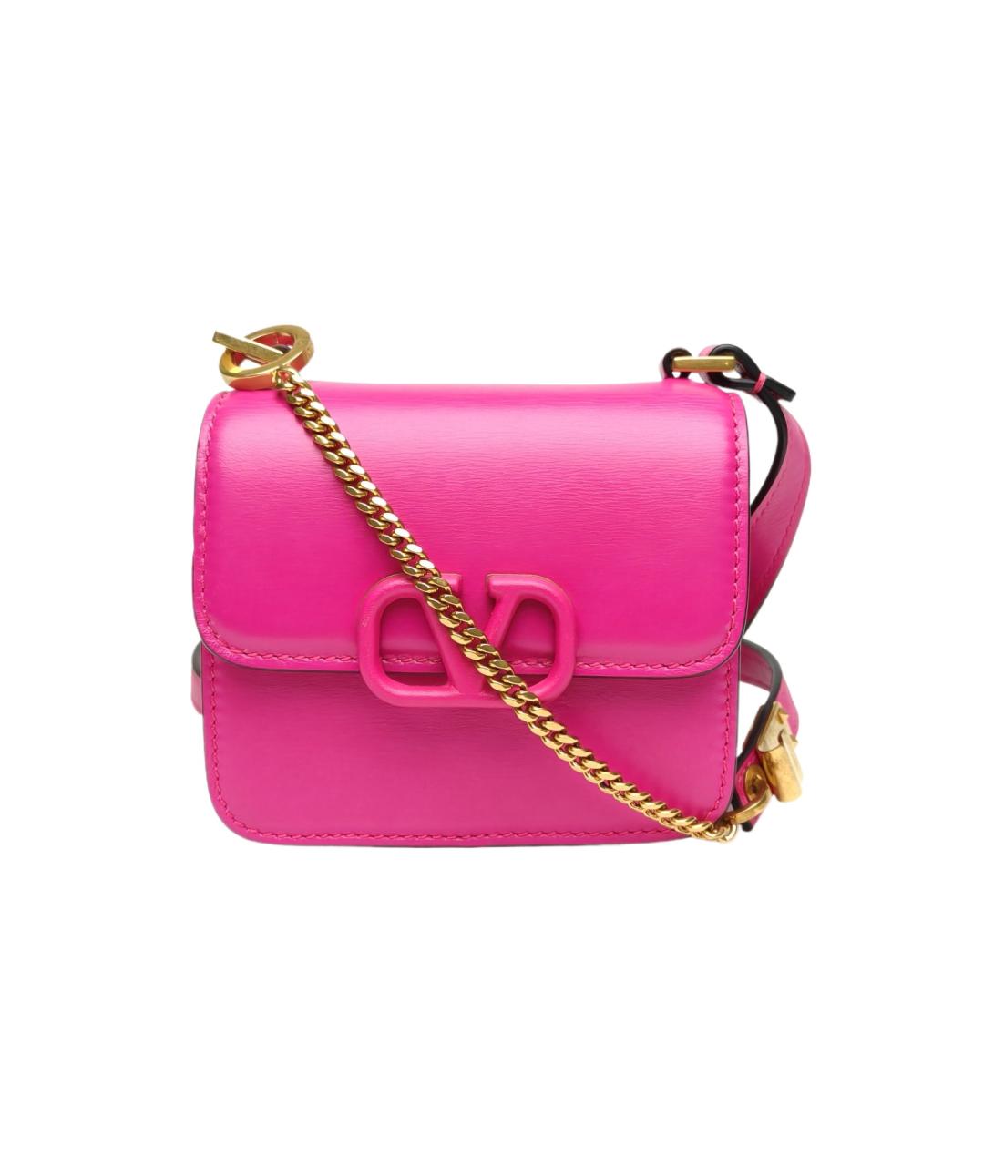VALENTINO Розовая кожаная сумка через плечо, фото 10