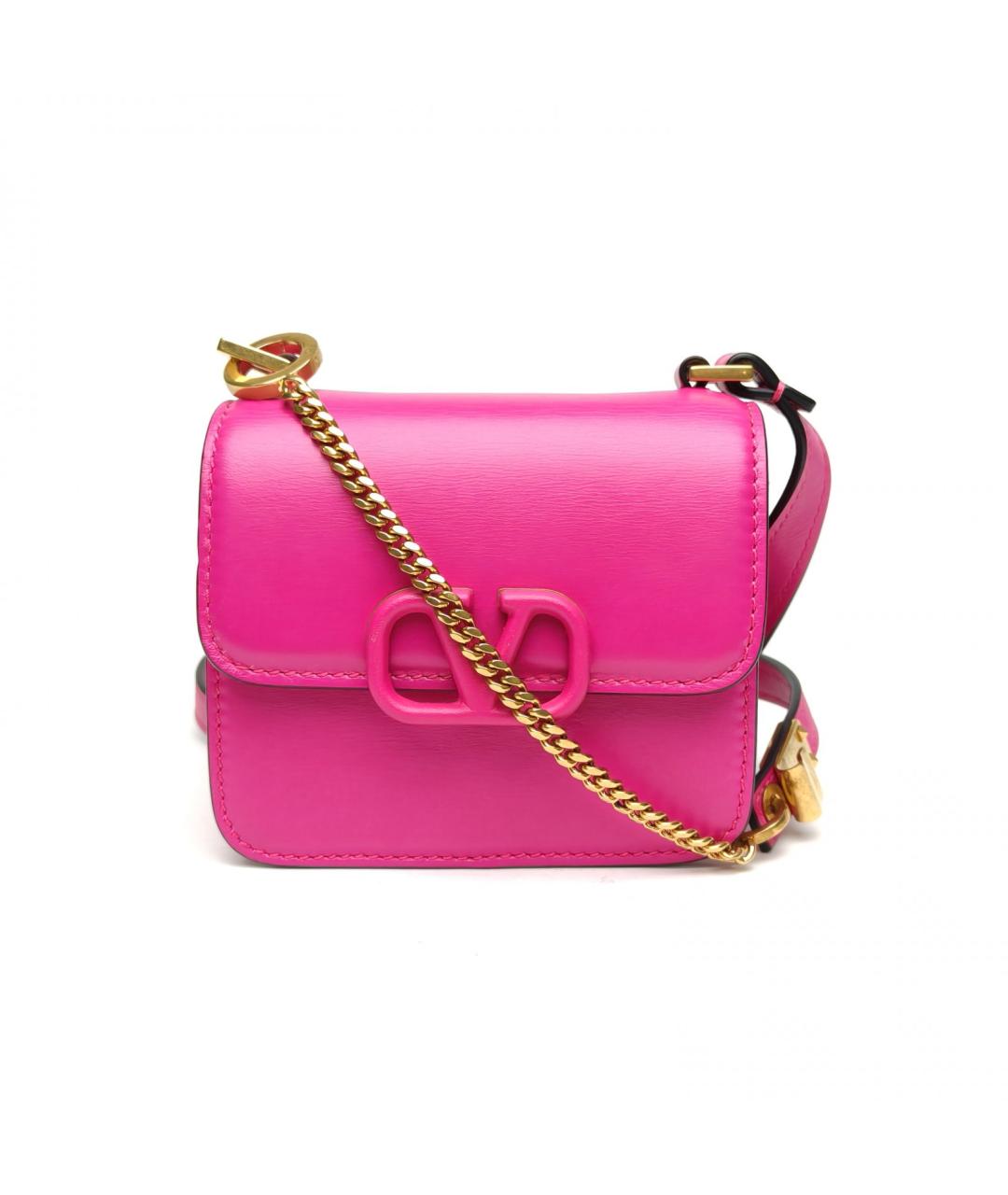 VALENTINO Розовая кожаная сумка через плечо, фото 2