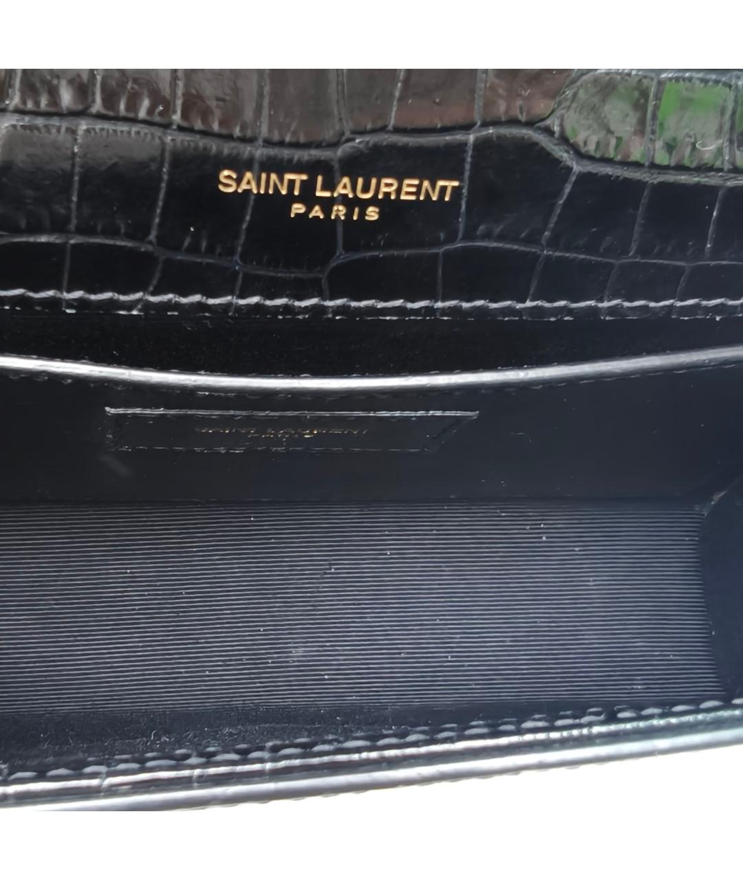 SAINT LAURENT Черная кожаная сумка через плечо, фото 7