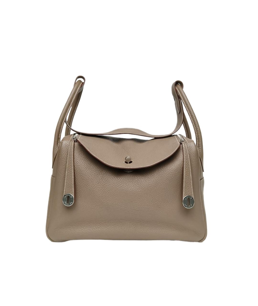 HERMES Коричневая кожаная сумка через плечо, фото 9