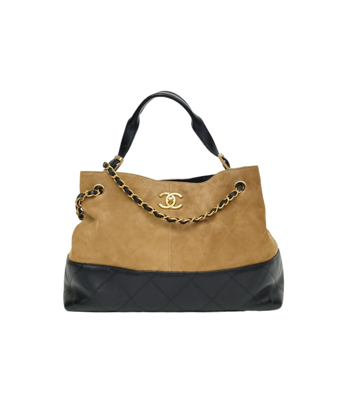 CHANEL Бежевая замшевая сумка через плечо, фото 9