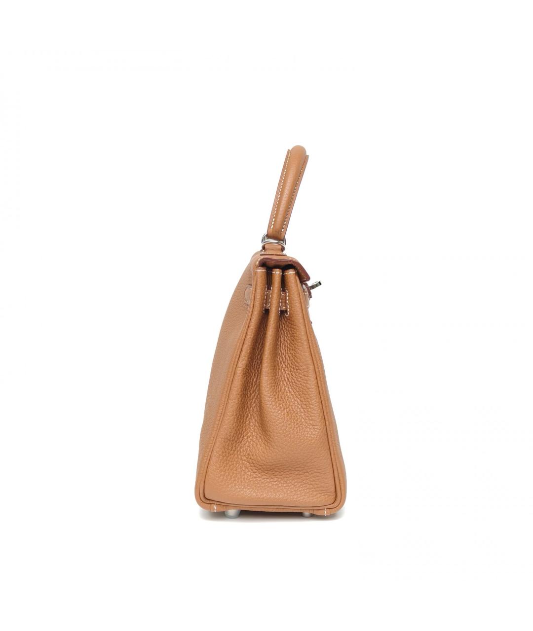 HERMES Коричневая кожаная сумка через плечо, фото 5