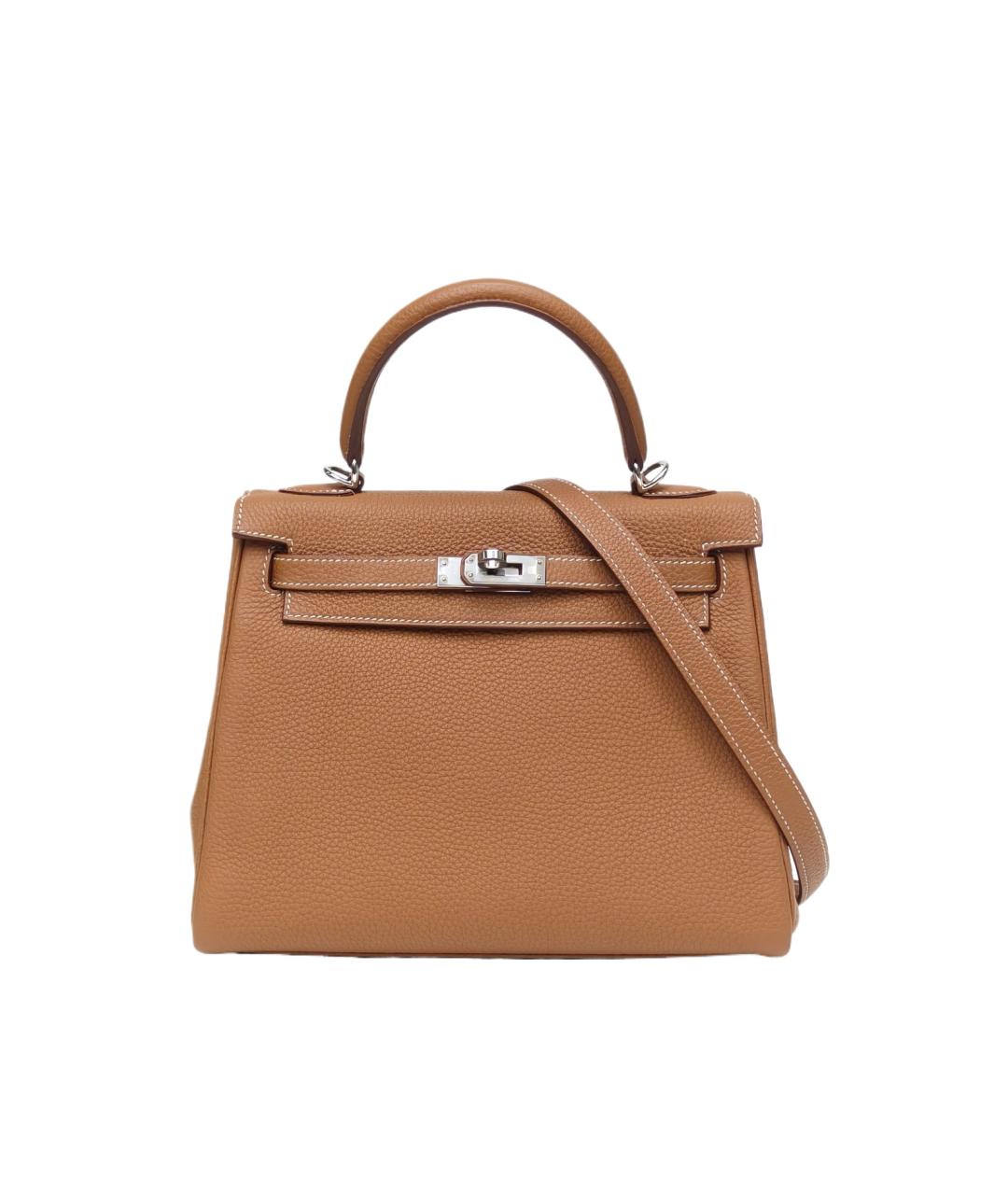 HERMES Коричневая кожаная сумка через плечо, фото 9