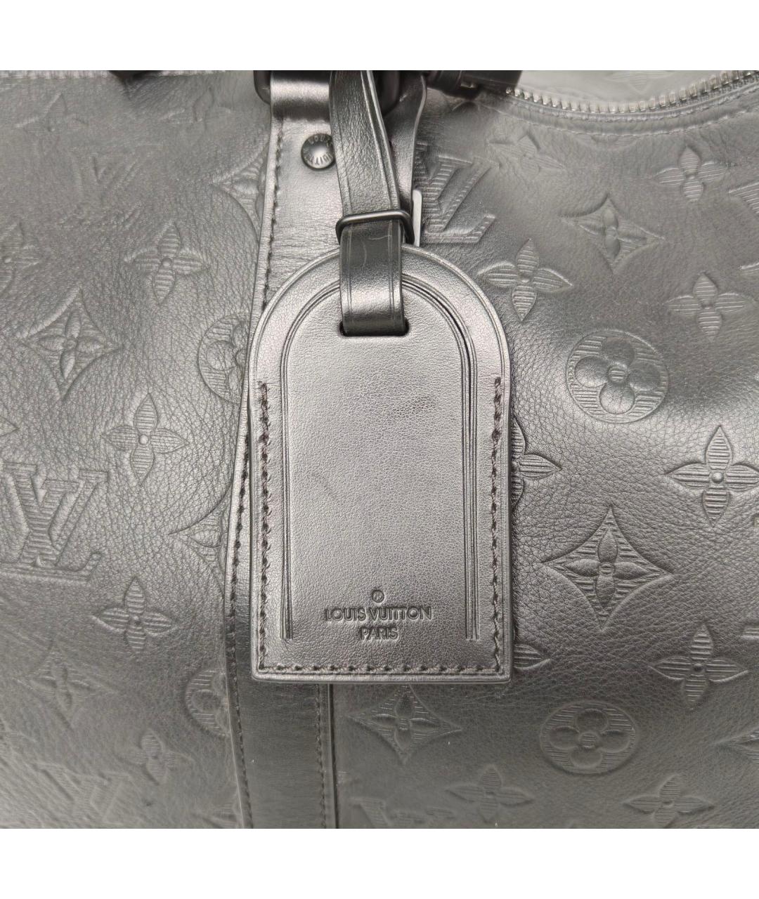 LOUIS VUITTON Черная кожаная дорожная/спортивная сумка, фото 8