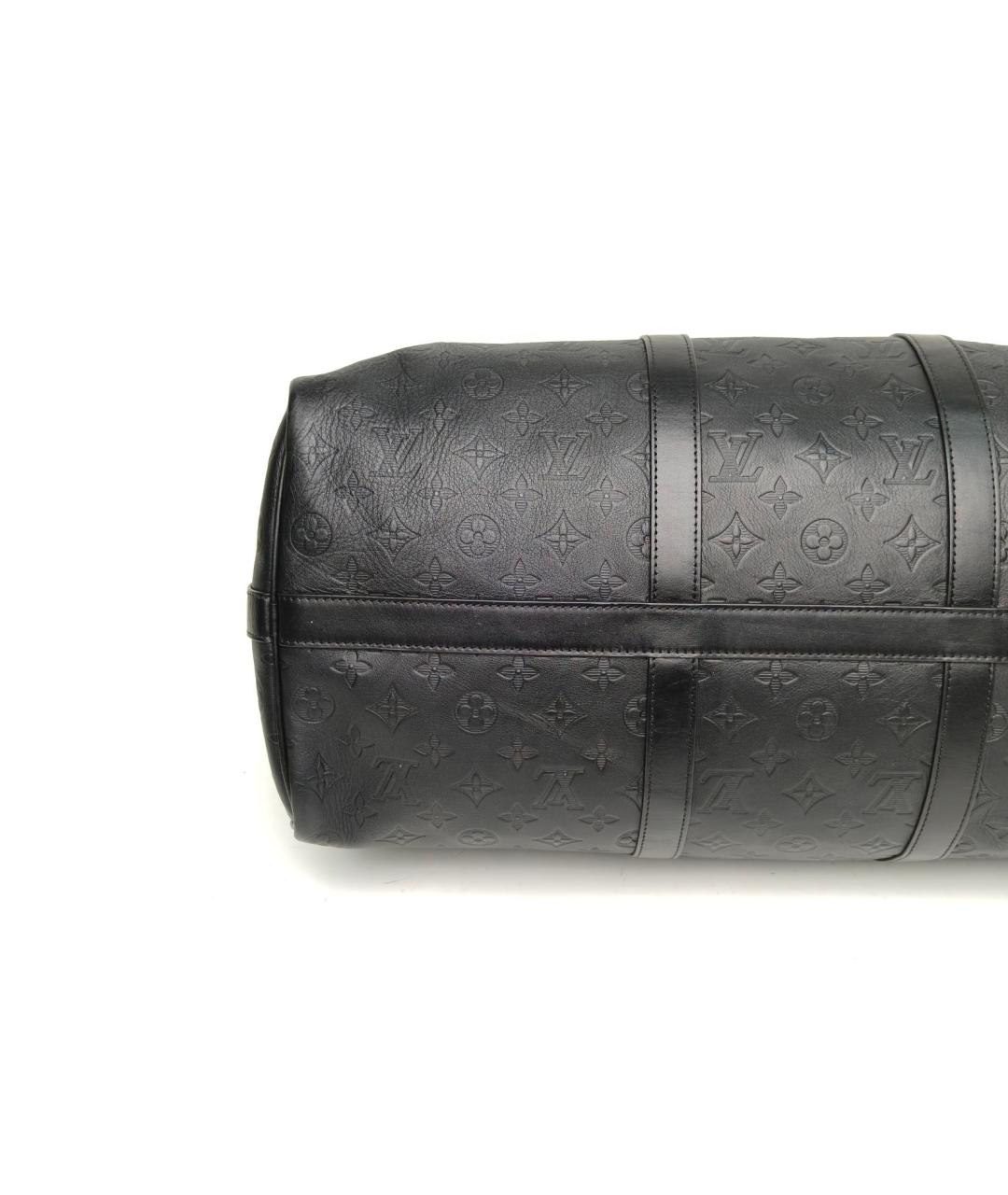 LOUIS VUITTON Черная кожаная дорожная/спортивная сумка, фото 7