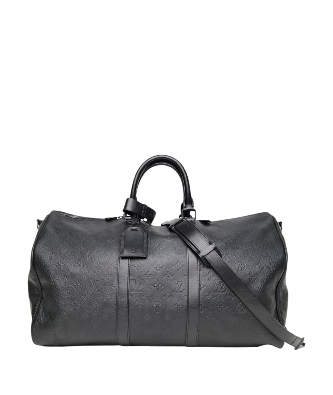 LOUIS VUITTON Черная кожаная дорожная/спортивная сумка, фото 1