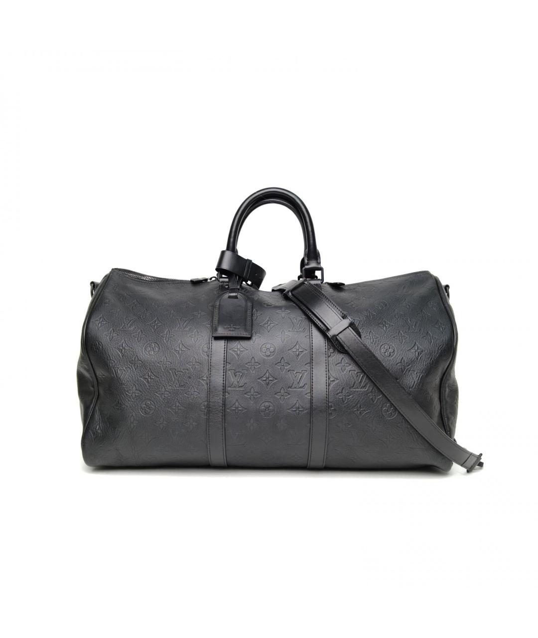 LOUIS VUITTON Черная кожаная дорожная/спортивная сумка, фото 2