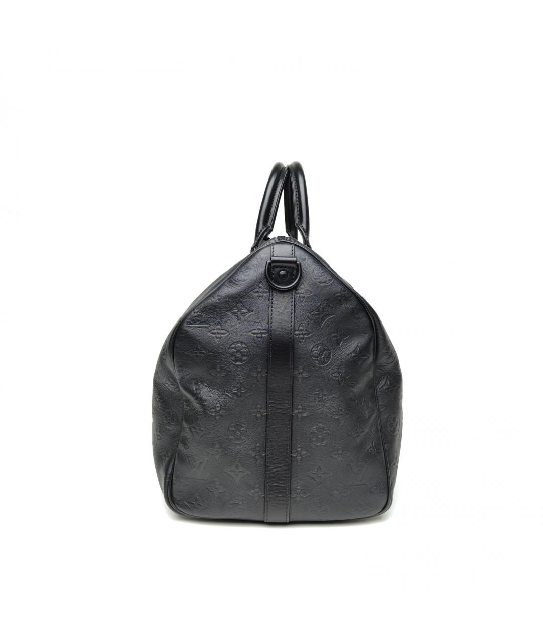 LOUIS VUITTON Черная кожаная дорожная/спортивная сумка, фото 3