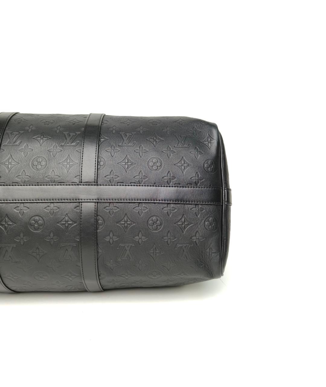 LOUIS VUITTON Черная кожаная дорожная/спортивная сумка, фото 6