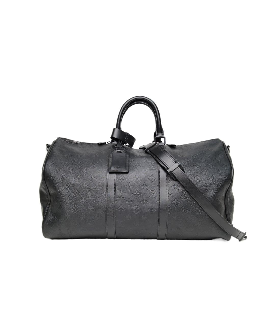 LOUIS VUITTON Черная кожаная дорожная/спортивная сумка, фото 10