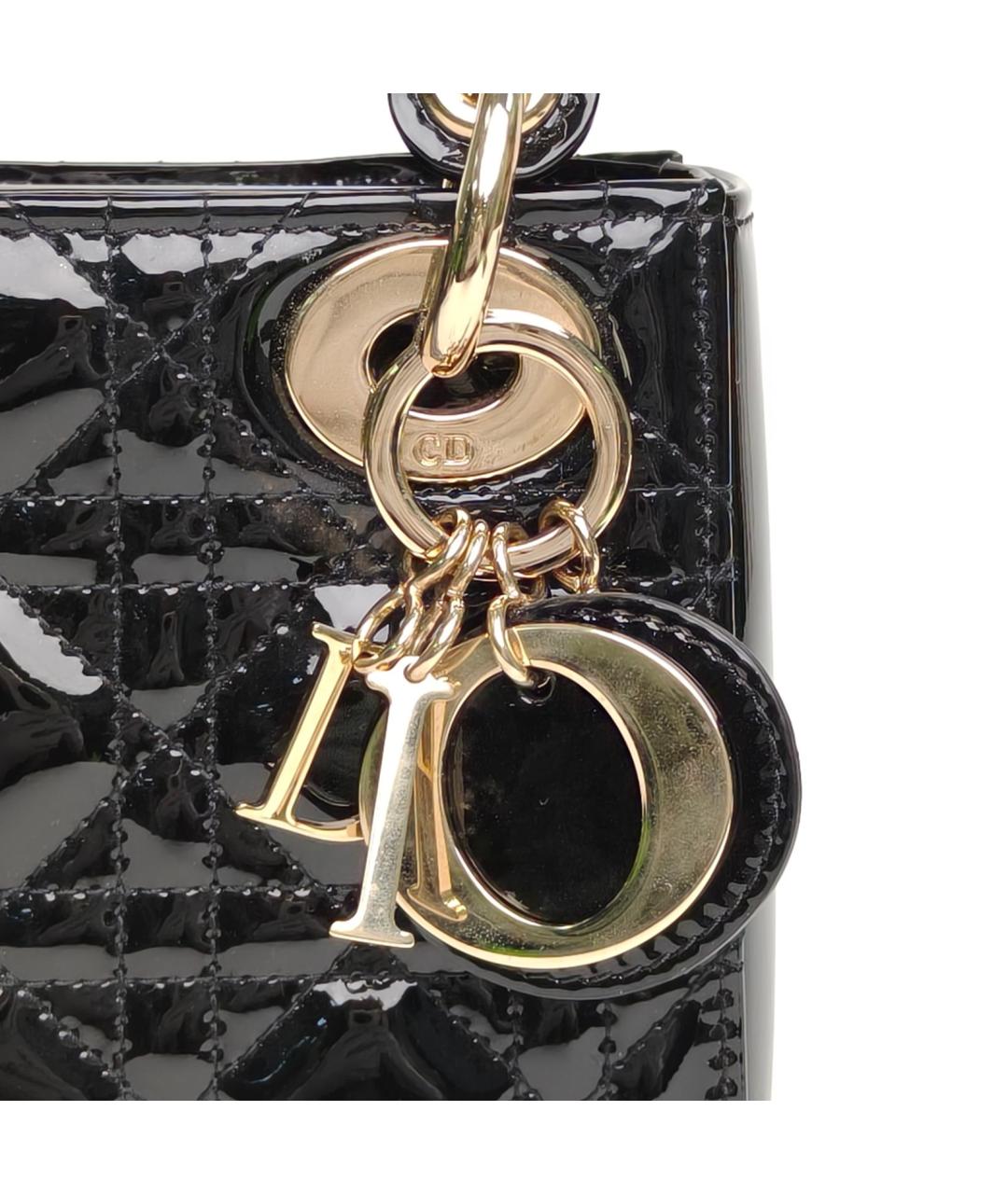 CHRISTIAN DIOR Черная кожаная сумка через плечо, фото 7