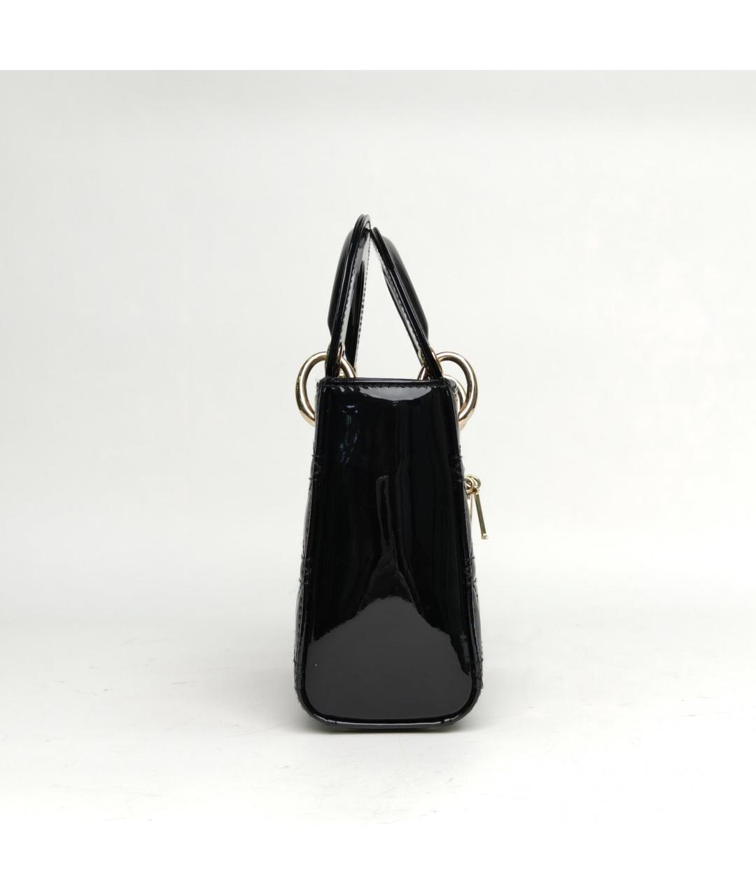 CHRISTIAN DIOR Черная кожаная сумка через плечо, фото 3