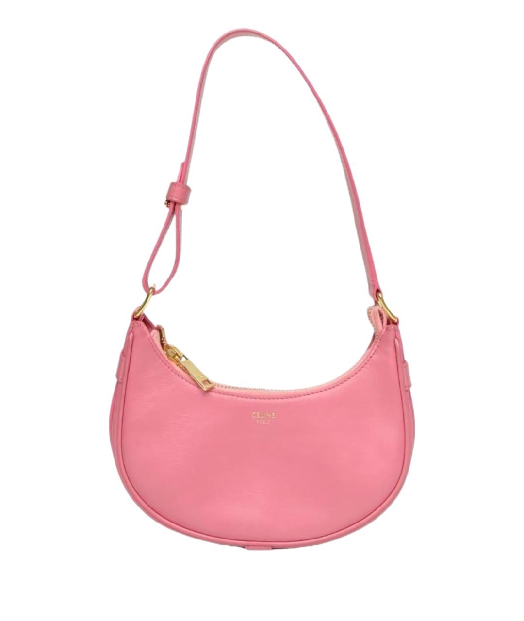 CELINE Розовая кожаная сумка через плечо, фото 1