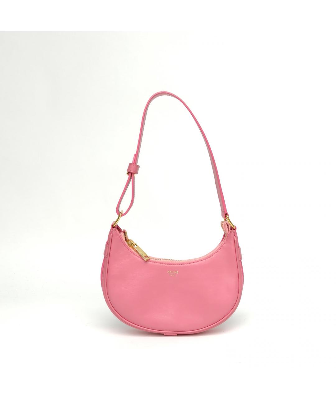 CELINE Розовая кожаная сумка через плечо, фото 2