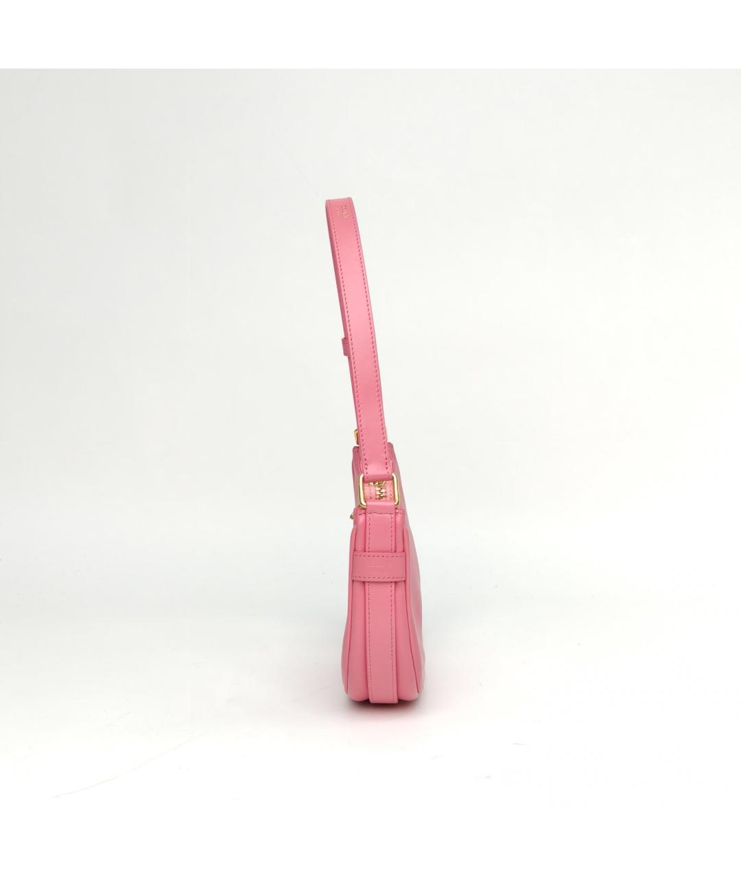 CELINE Розовая кожаная сумка через плечо, фото 3