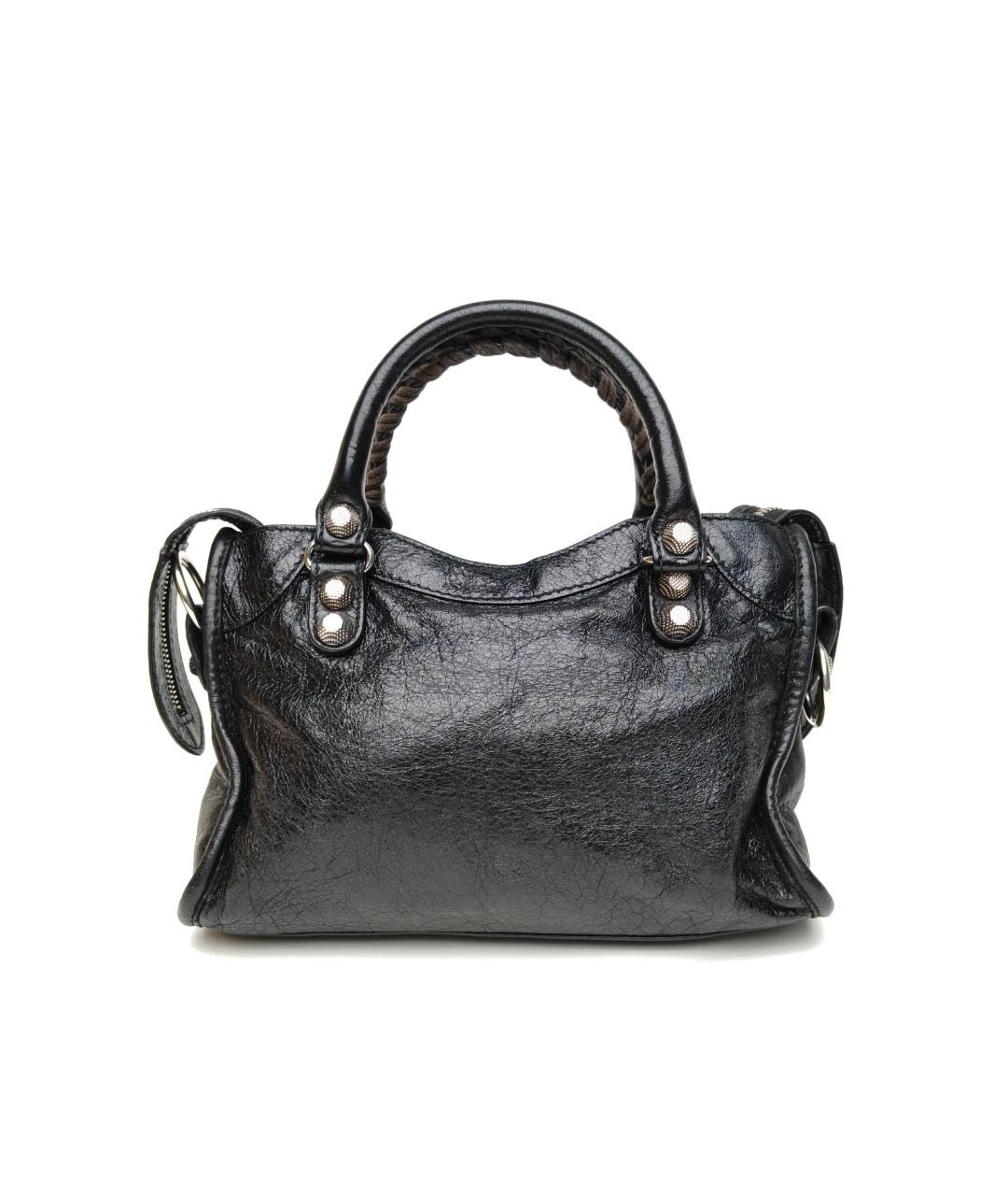 BALENCIAGA Черная кожаная сумка через плечо, фото 4