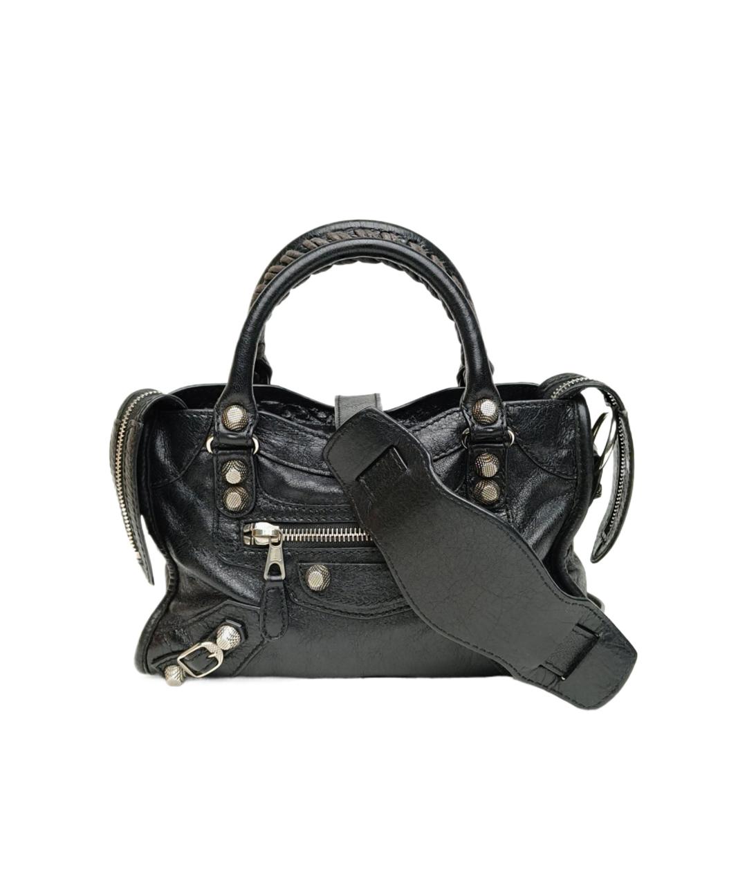 BALENCIAGA Черная кожаная сумка через плечо, фото 10
