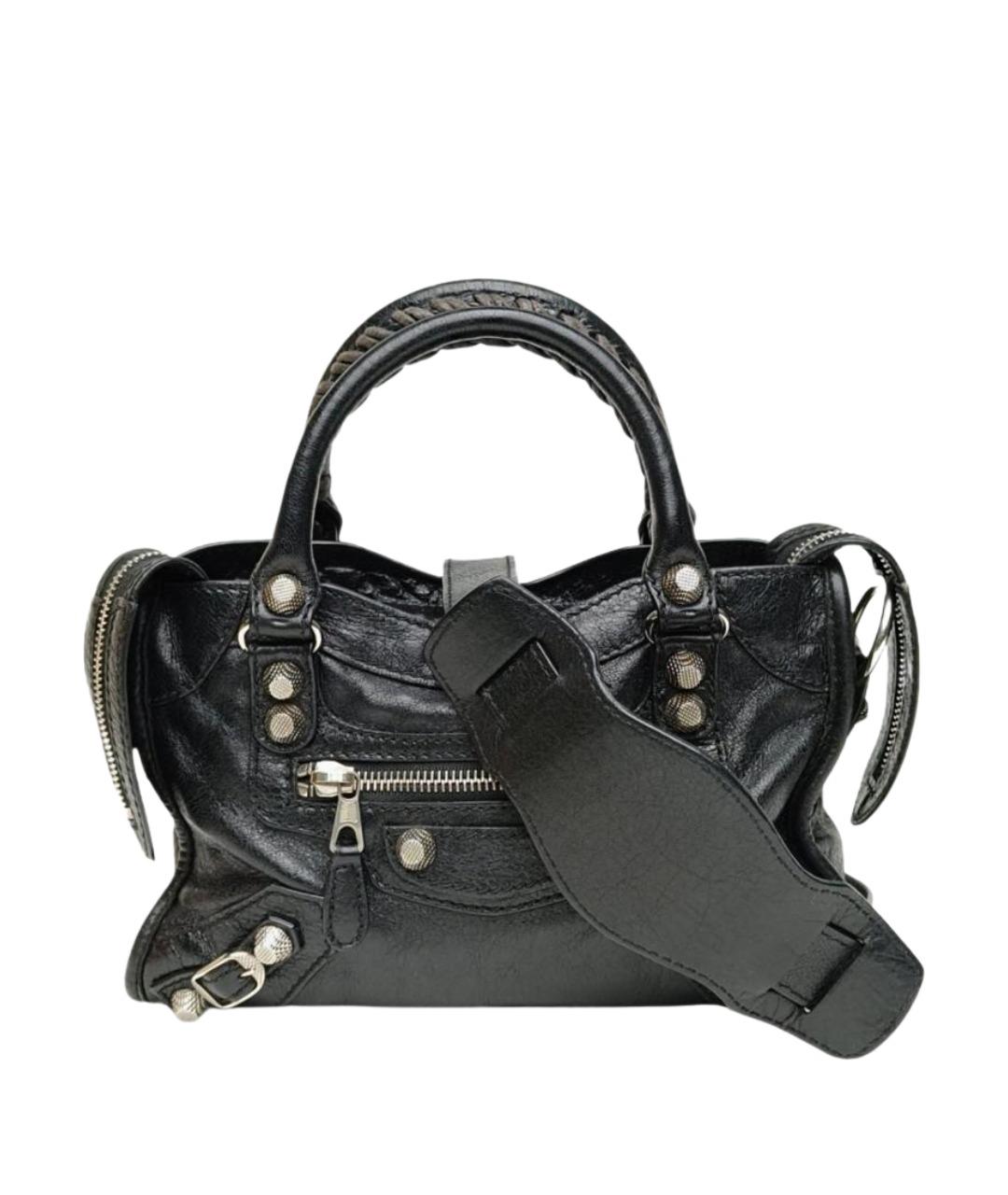 BALENCIAGA Черная кожаная сумка через плечо, фото 1