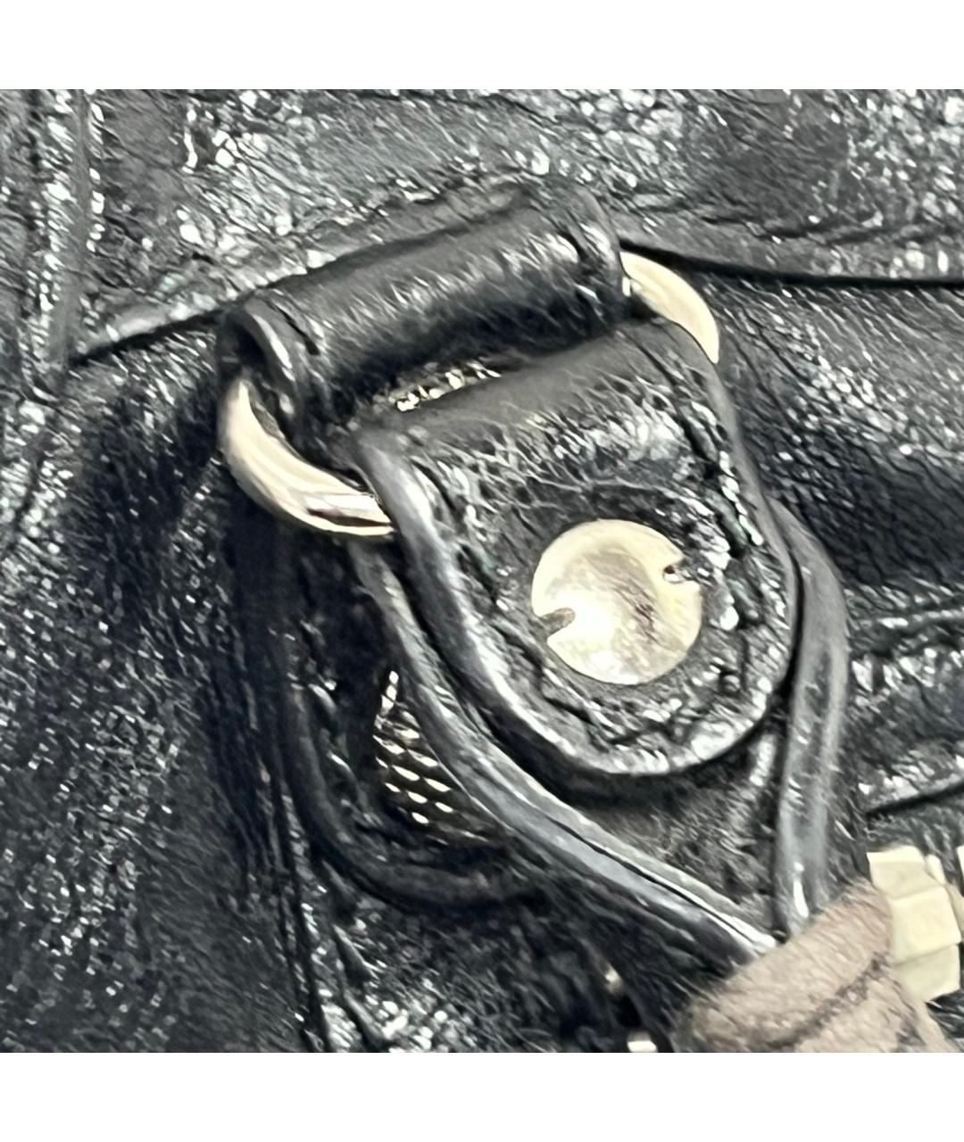 BALENCIAGA Черная кожаная сумка через плечо, фото 9