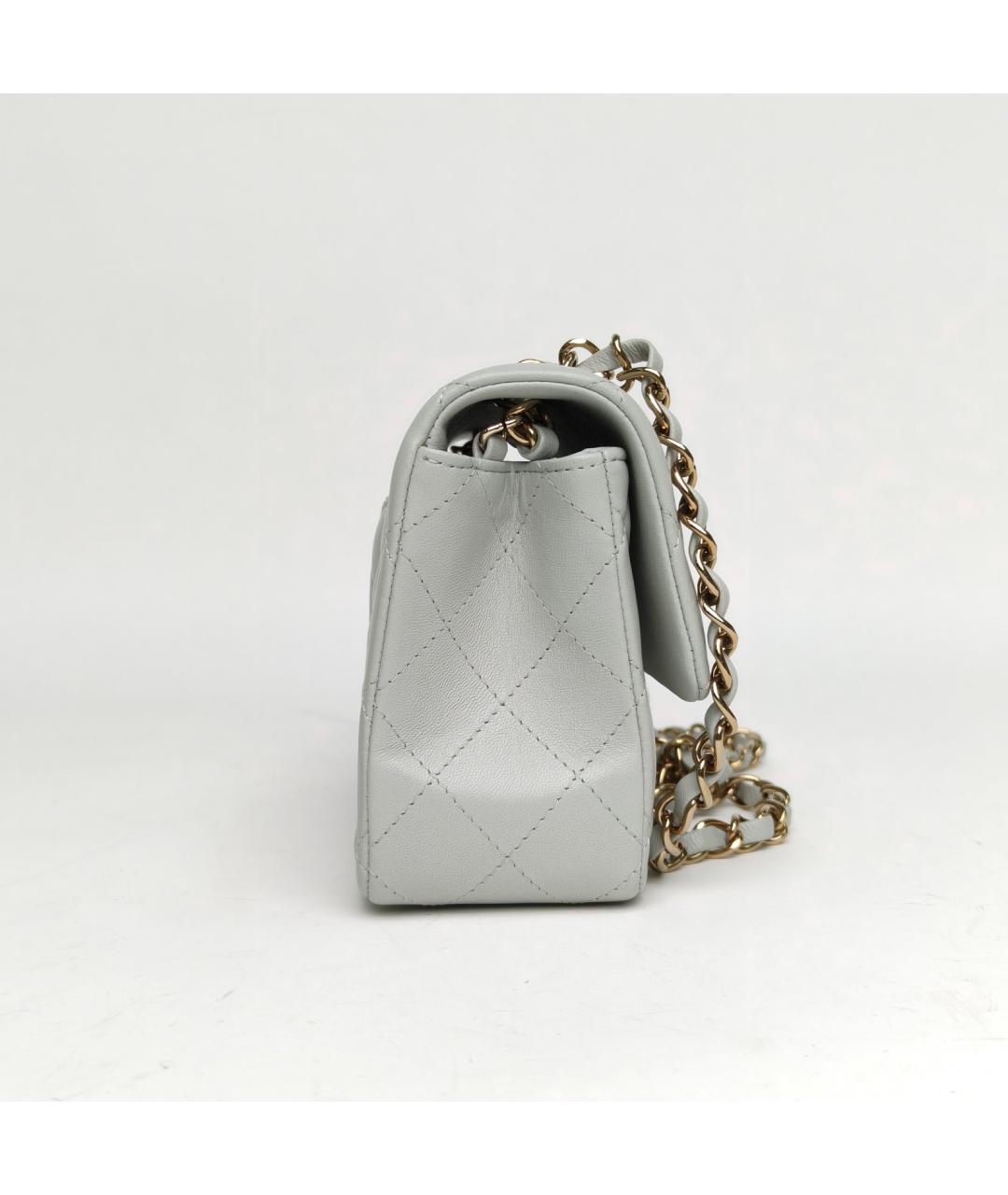 CHANEL Серая кожаная сумка через плечо, фото 3
