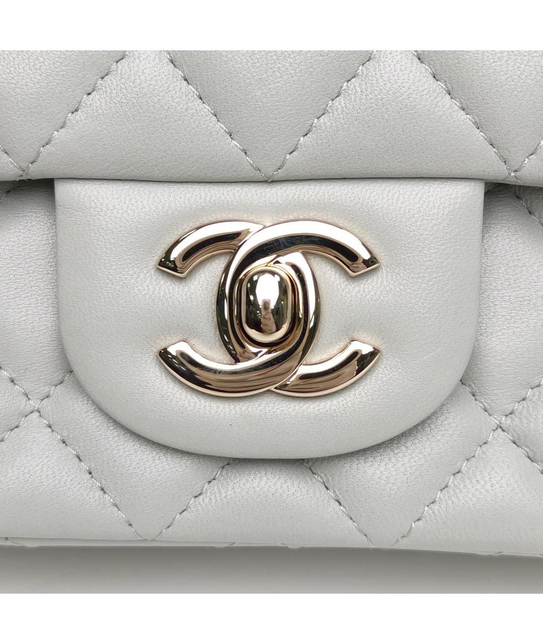 CHANEL Серая кожаная сумка через плечо, фото 7