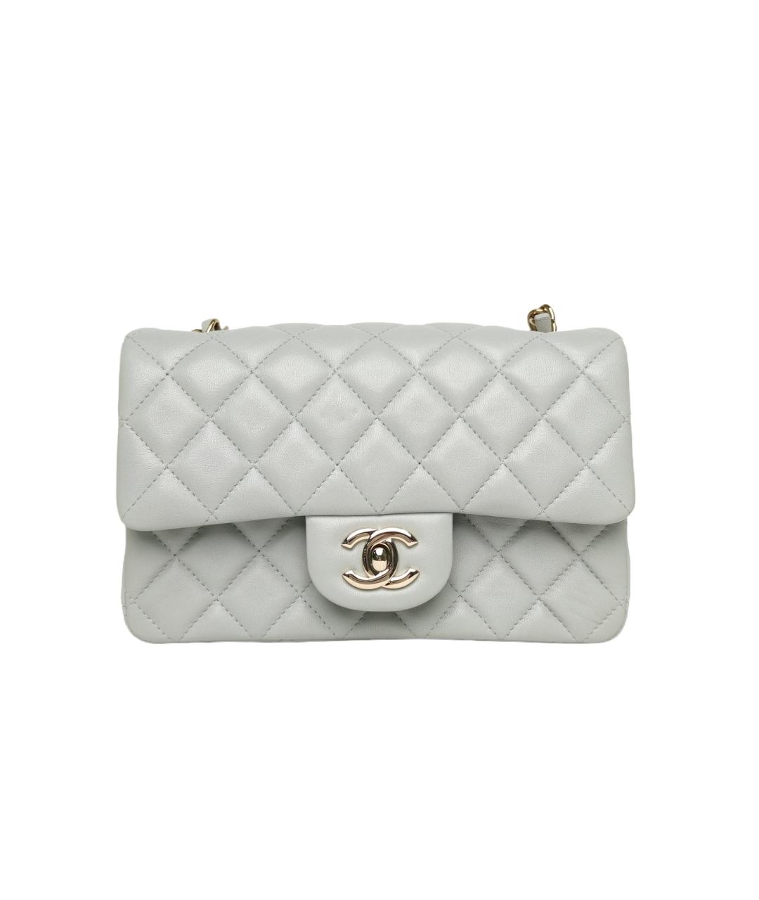 CHANEL Серая кожаная сумка через плечо, фото 9