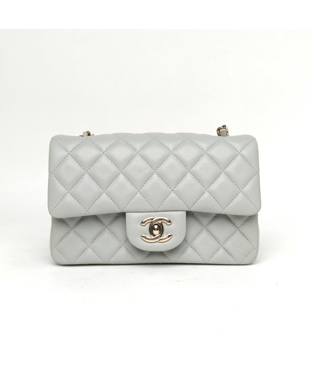 CHANEL Серая кожаная сумка через плечо, фото 2