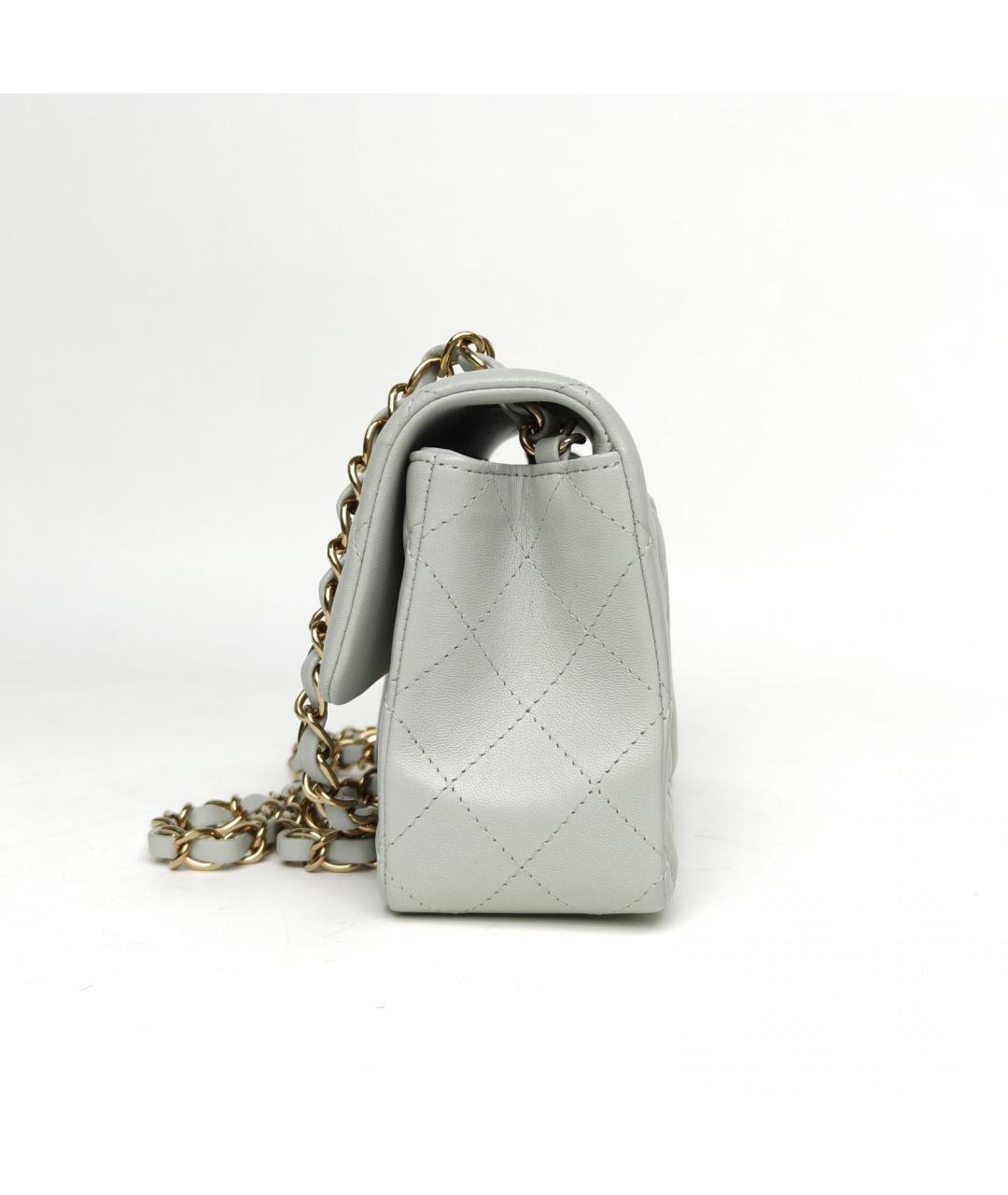 CHANEL Серая кожаная сумка через плечо, фото 5