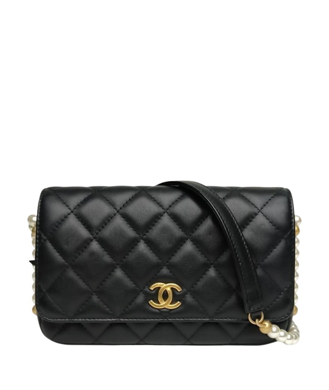 CHANEL Черная кожаная сумка через плечо, фото 1